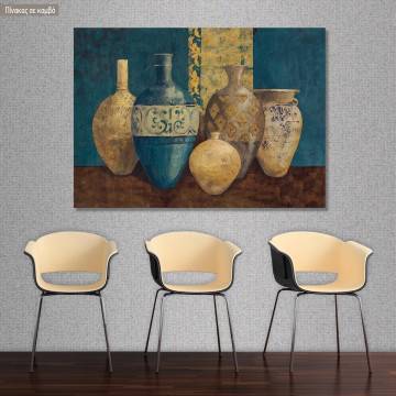 Canvas print Blue and brown vases