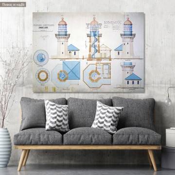 Canvas print The lighhouse blueprint