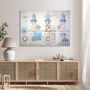 Πίνακας σε καμβά The lighhouse blueprint Καμβάς τελαρωμένος Όψη 1 2