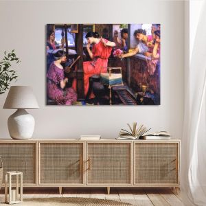 Canvas print Penelope and the suitors Waterhouse J. W. Framed canvas View 1 2