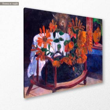 Canvas print Still life with sunflowers, Gauguin Paul 2