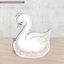 Wooden figure printed Elegant Swan