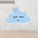 Wooden figure Smileyblue cloud