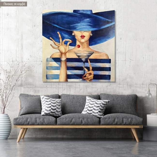 Canvas print Hat and martini