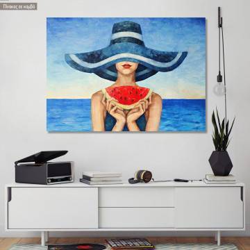 Πίνακας σε καμβά Hat and watermelon