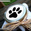 Sticker label dog footstep