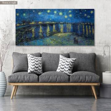 Canvas print Starry night over the Rhone panorama, Vincent van Gogh