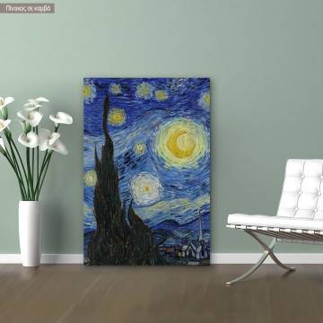 Πίνακας ζωγραφικήςStarry night detail, Vincent van Gogh, αντίγραφο σε καμβά