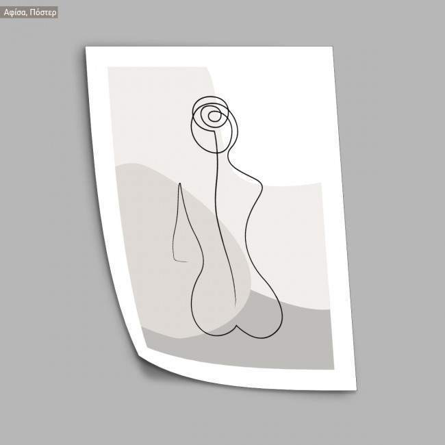 Abstract female form II, Rose, αφίσα