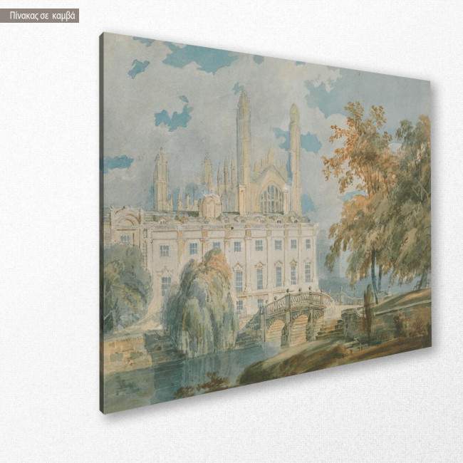 Canvas print Clare hall and King’s college chapel, Turner J. M. W.