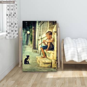 Canvas print The piper and the cat