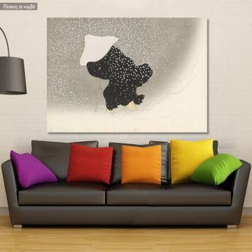 Canvas print Dwarrelende sneeuw,Kamisaka Sekka