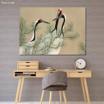 Πίνακας ζωγραφικής Cranes, Kamisaka Sekka, αντίγραφο σε καμβά