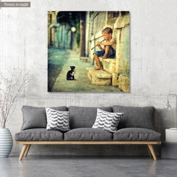 Canvas print The piper and the cat