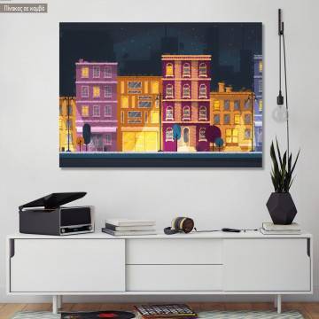 Canvas print Cozy night town