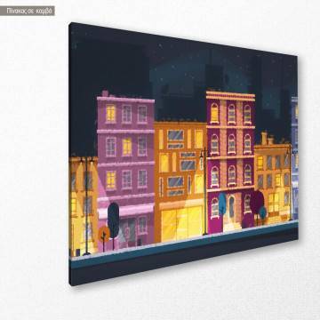 Canvas print Cozy night town Framed canvas View 1 2