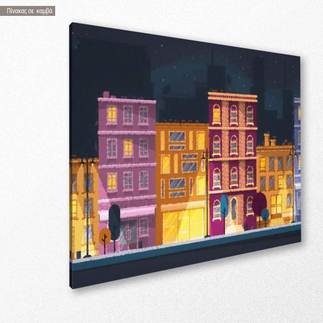Canvas print Cozy night town