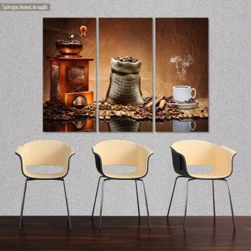 Canvas print Coffee synthesis,3 panels