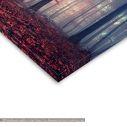Canvas print Foggy autumn day into the forest, two panels