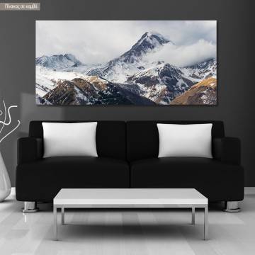 Canvas print Awe of mountains, panoramic