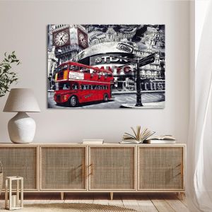 Πίνακας σε καμβά A London tour Καμβάς τελαρωμένος Όψη 1 2