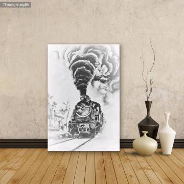 Πίνακας σε καμβά Steaming train