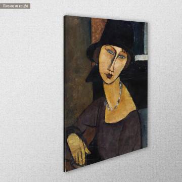 Πίνακας ζωγραφικής Jeanne Hebuterne I Modigliani A. Καμβάς τελαρωμένος Όψη 1 2