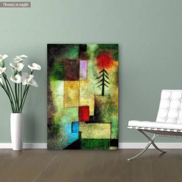 Canvas print Little painting of fir trees, Klee P.