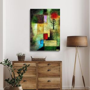 Πίνακας ζωγραφικής Little painting of fir trees Klee P. Καμβάς τελαρωμένος Όψη 1 2