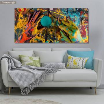 Canvas print Color hands, panoramic