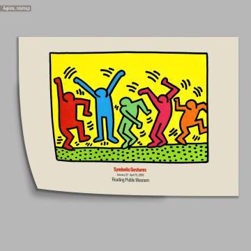 Αφίσα Έκθεσης Dancing people, Keith Haring, κάδρο 2