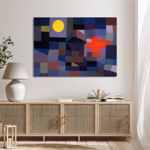 Πίνακας ζωγραφικής  Fire at full moon Klee P. Καμβάς τελαρωμένος Όψη 1 2