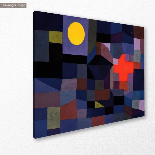 Canvas print Fire at full moon, Klee P.