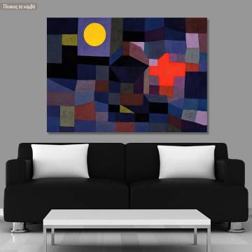Canvas print Fire at full moon, Klee P.
