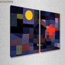 Canvas print Fire at full moon, Paul Klee, two panels