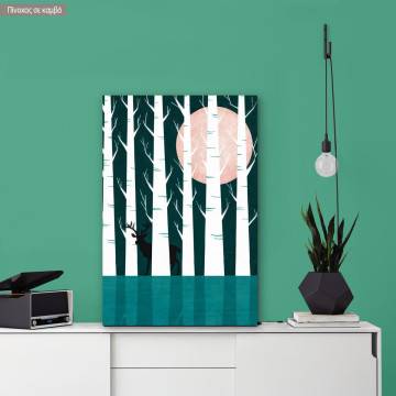 Canvas print Forest under the moon