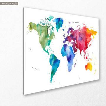 Canvas print Colorful world map II Framed canvas View 1 2