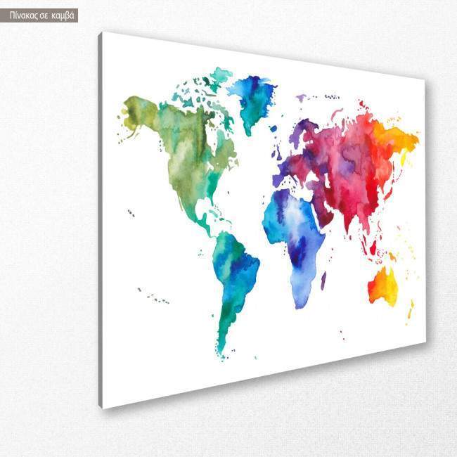 Canvas print Colorful world map II