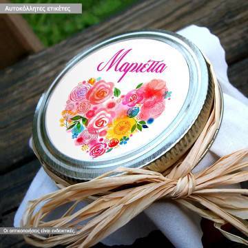 Sticker labels Circular Heart fromflowers