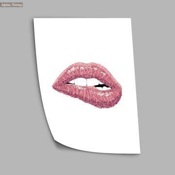 Pink lips,  κάδρο, μαύρη κορνίζα 2