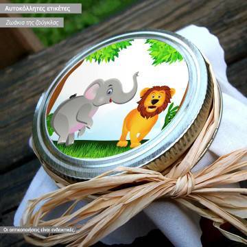 Sticker label Jungle animals 2