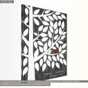 Πίνακας σε καμβά Βιβλίο ευχών με δέντρο, White leaves simple tree