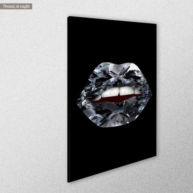 Πίνακας σε καμβά Diamond lips, κοντινό