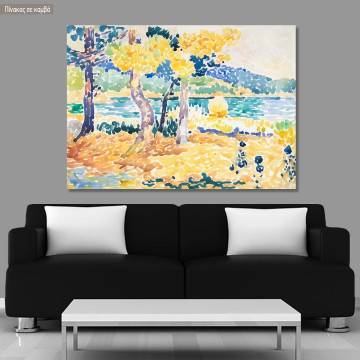 Canvas print Pines on the coastline, Cross H. E.