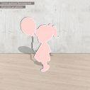 Girl with balloonwooden figure printed