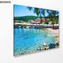 Canvas printSeaport and beach, in Lefkada island