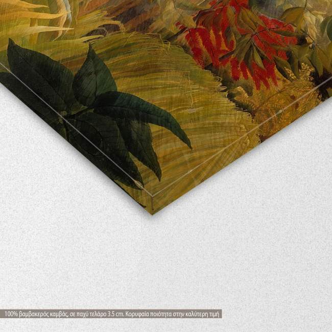 Canvas print Tiger in a tropical storm, Rousseau H.