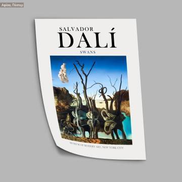 Αφίσα Έκθεσης Swans, Dali S,  κάδρο, μαύρη κορνίζα 2