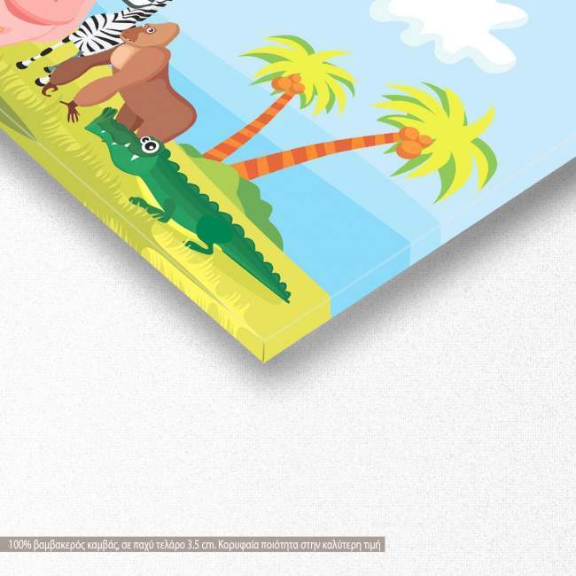 Kids canvas printSavana animals panoramic