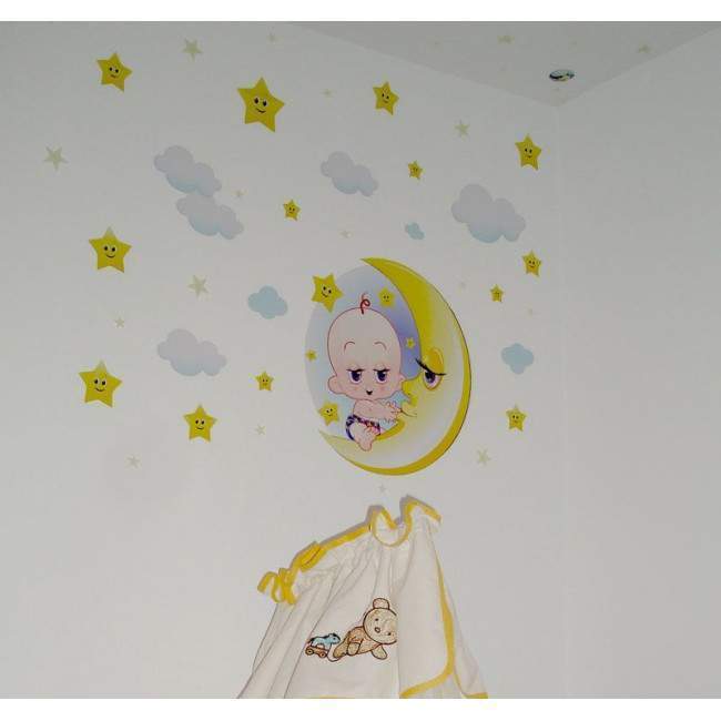 Ζωάκια στον ήλιο και το φεγγάρι, αυτοκόλλητα τοίχου